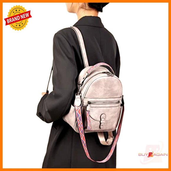 Mini Backpack Purse, Leather, Waterproof, Multiple Pockets, Shoulder Bag main image 4